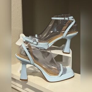 Elegant Light Blue Strappy Heels